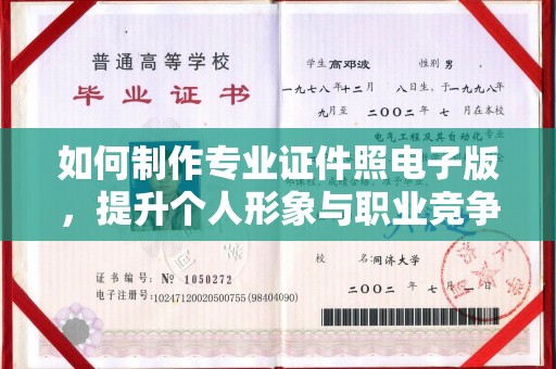 谢岗如何制作专业证件照电子版，提升个人形象与职业竞争力